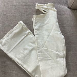 Edikted Off-White Wide Leg Jeans
